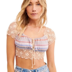 FREE‎ PEOPLE NWOT Aruba Top in Beige Combo